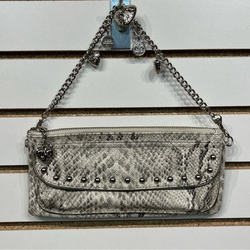 Kathy Van Zeeland faux leather clutch